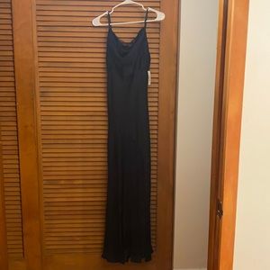 Long black satin formal/prom dress
